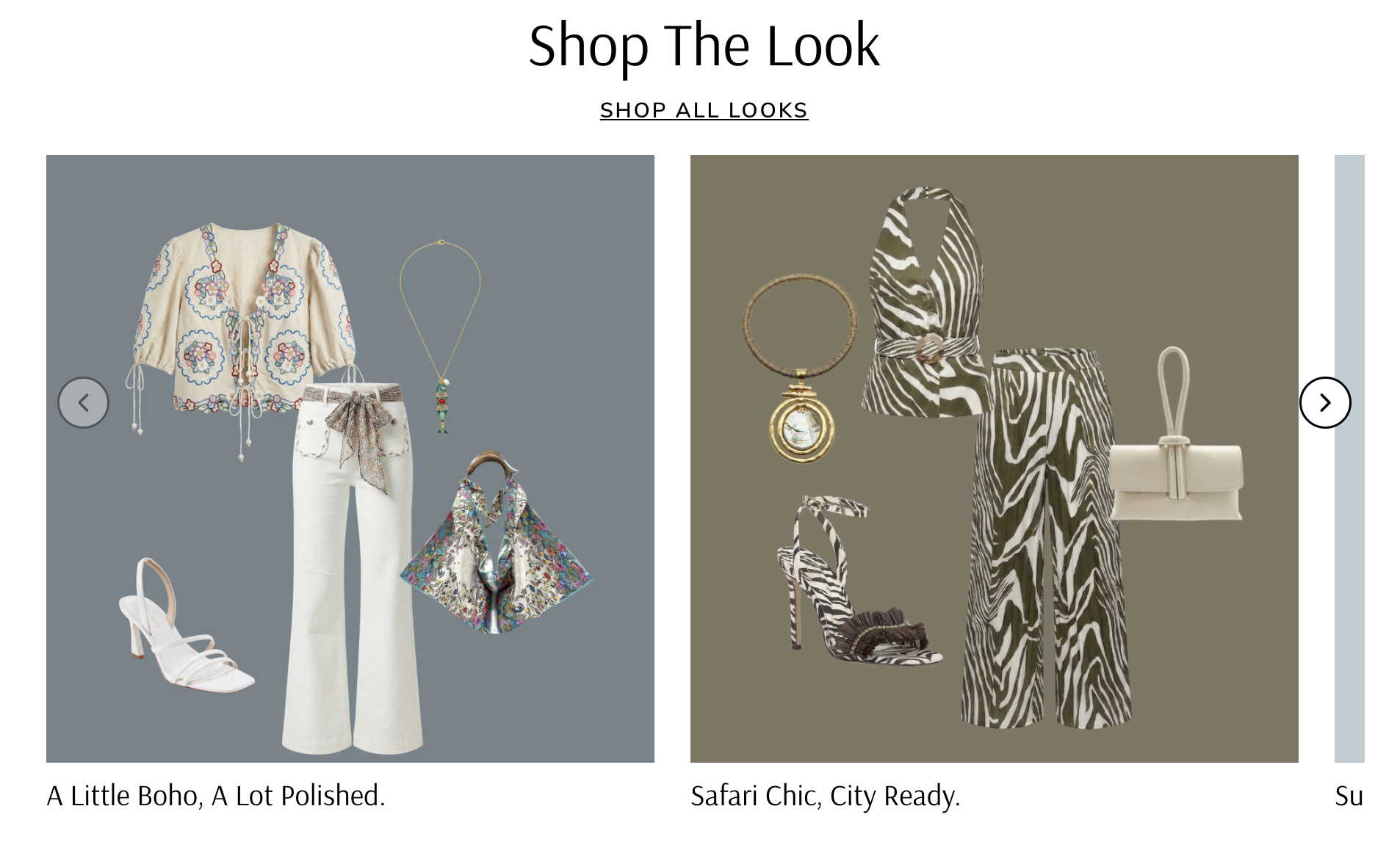 Shop The Look carousel on foxs.com